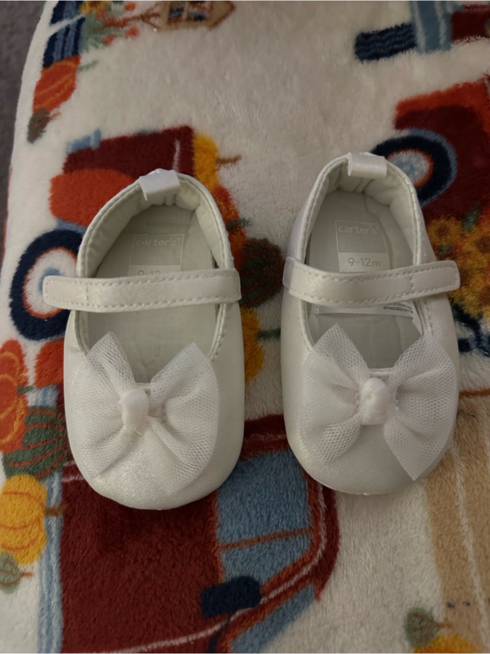Carters Baby Girls White Bow Mary Jane Shoes